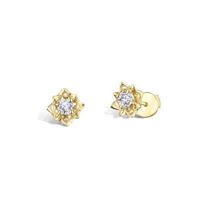 Boucles d'oreilles Mauboussin Ma Reine d'Amour N°1 en or jaune et diamants